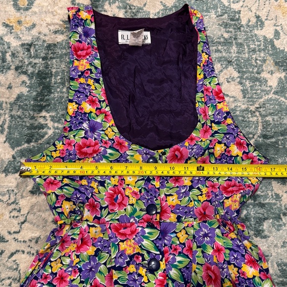 Vintage R.J. Stevens floral button down jumper dress - Picture 7 of 10